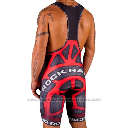 2016 Abbigliamento Ciclismo Rock Racing Rosso e Marrone Manica Corta e Salopette